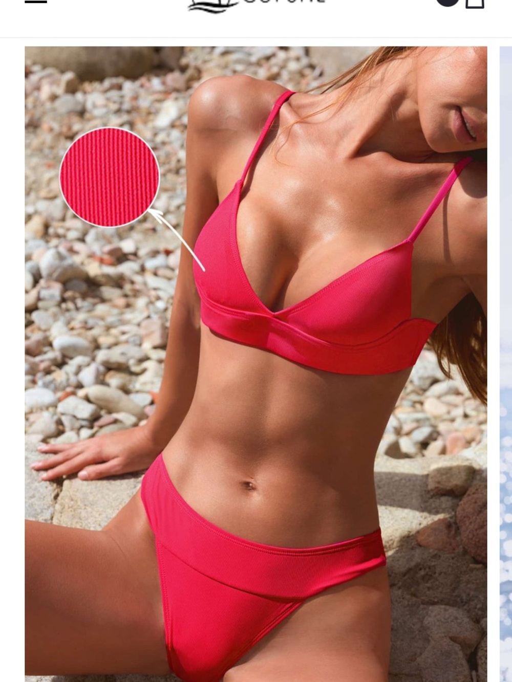 Cupshe Strawberry Scoop Neck Bikini Set - Women Medium New